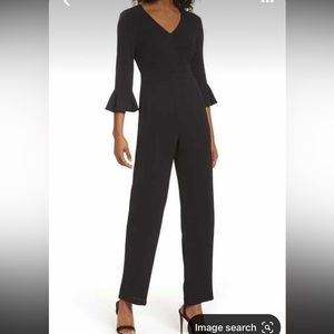 Black ruffle sleeve jumpsuit